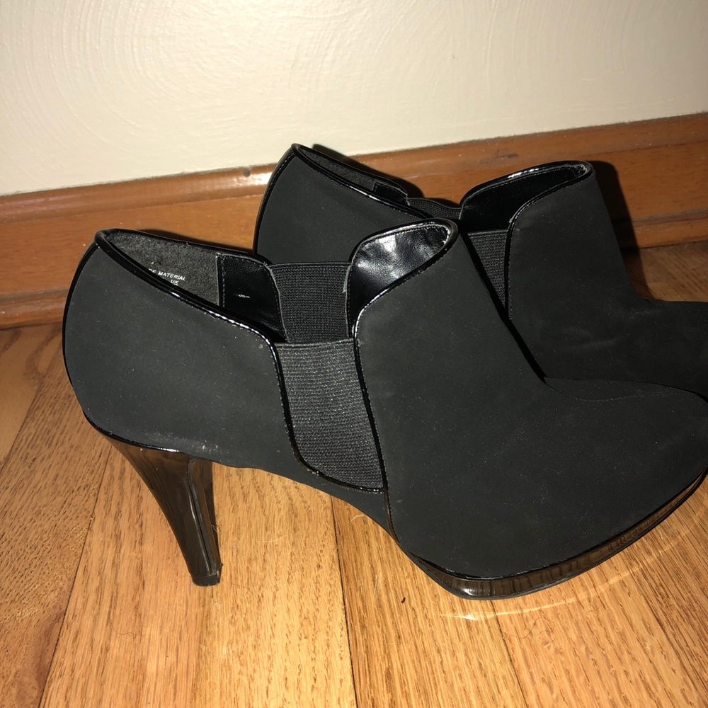 Simple black booty heels